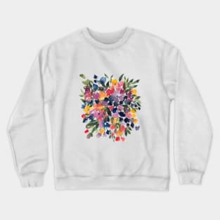 Modern, Abstract Watercolor Flowers  Bouquet Illustration Crewneck Sweatshirt